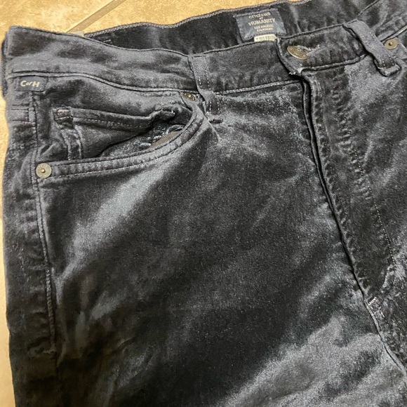 EUC - CITIZENS of HUMANITY Black Velour Pants - Picture 3 of 7